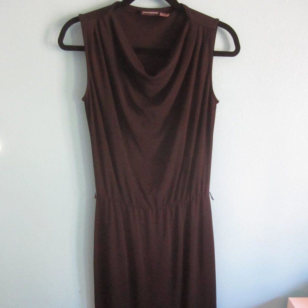Josie Natori Pullover Black Dress Size Small "Isla" Rayon Stretch Missing Belt